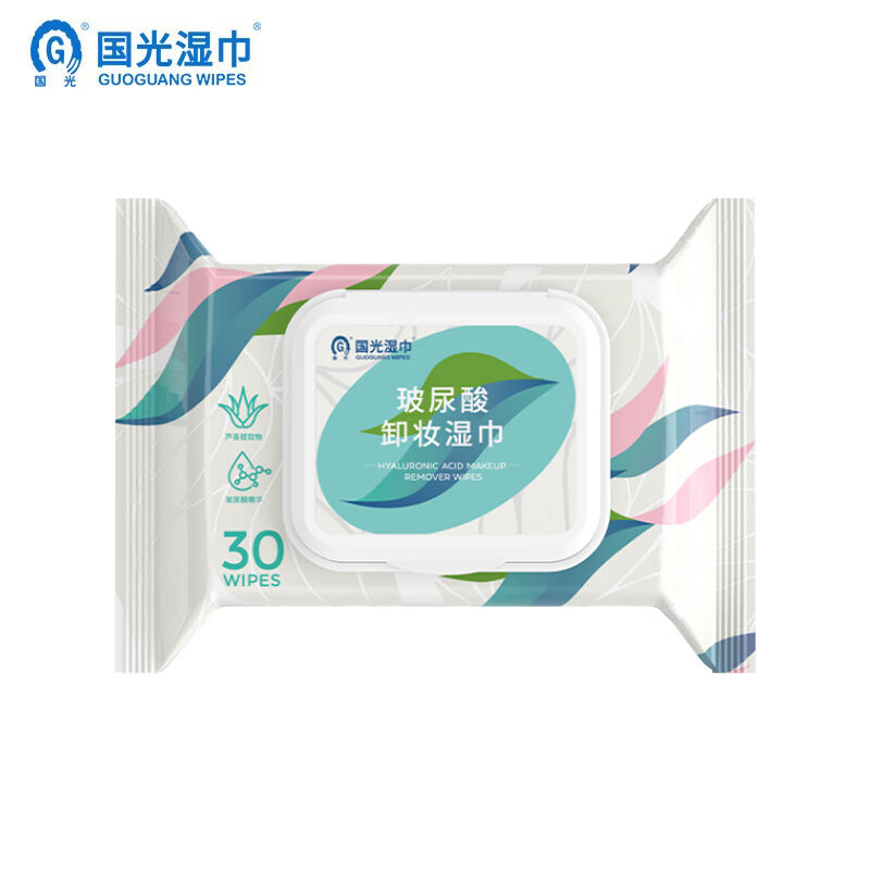国光清洁湿巾玻尿酸卸妆湿巾芦荟成分温和不刺激一次性脸部清洁湿