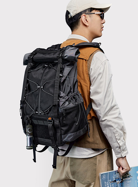 Mackar翻卷盖登山包男大容量电脑双肩包户外旅行背包女徒步露营包