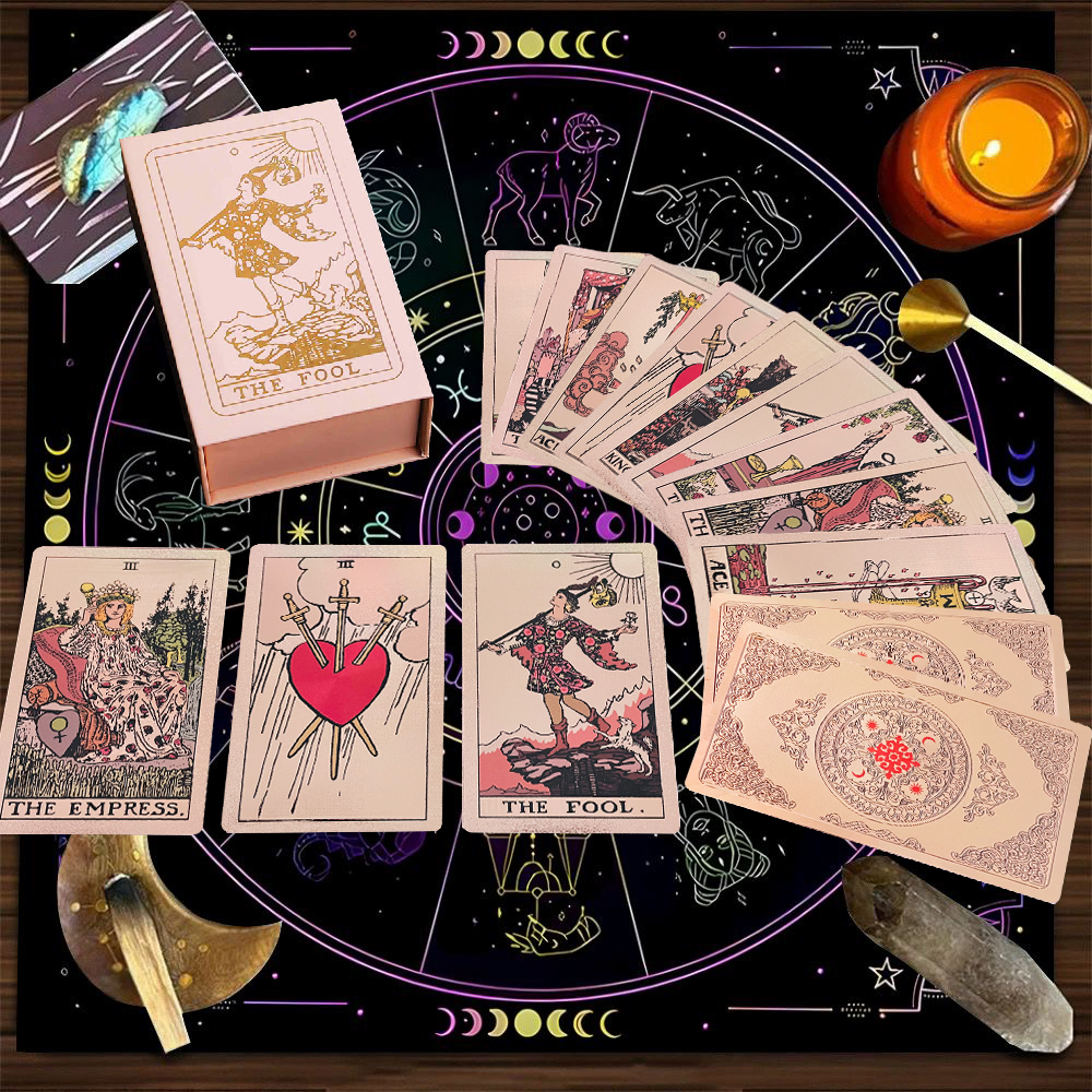 韦特正版塔罗牌入门新手经典百年高级感高颜值PVC防水塔罗牌桌游