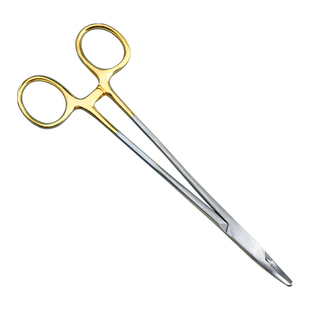 金柄镶片持针钳器械牙科诊所种植美容手术正畸口腔持针器直弯18cm