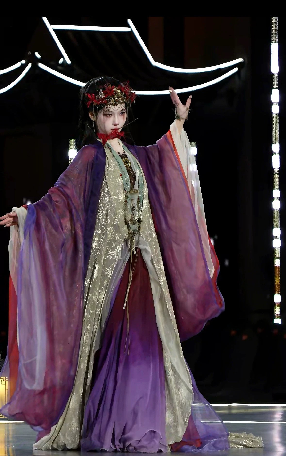汉服女【上邪】双层 大袖衫 吊带 裙子 仙女风春夏款紫霞仙子仙气