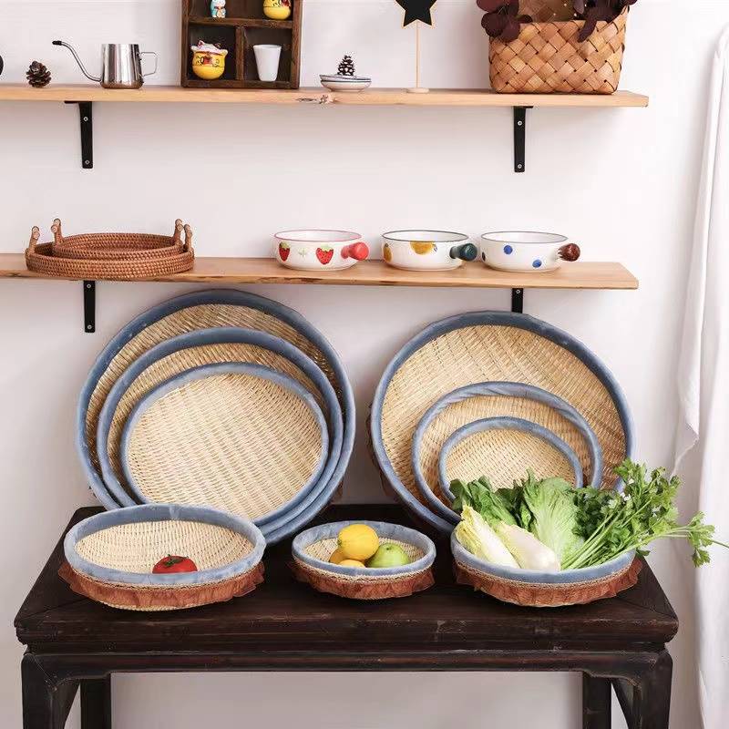 编织竹筐竹子成馒头圆筐竹编筐家用礼厨青竹盒收纳筐水果篮洗菜框