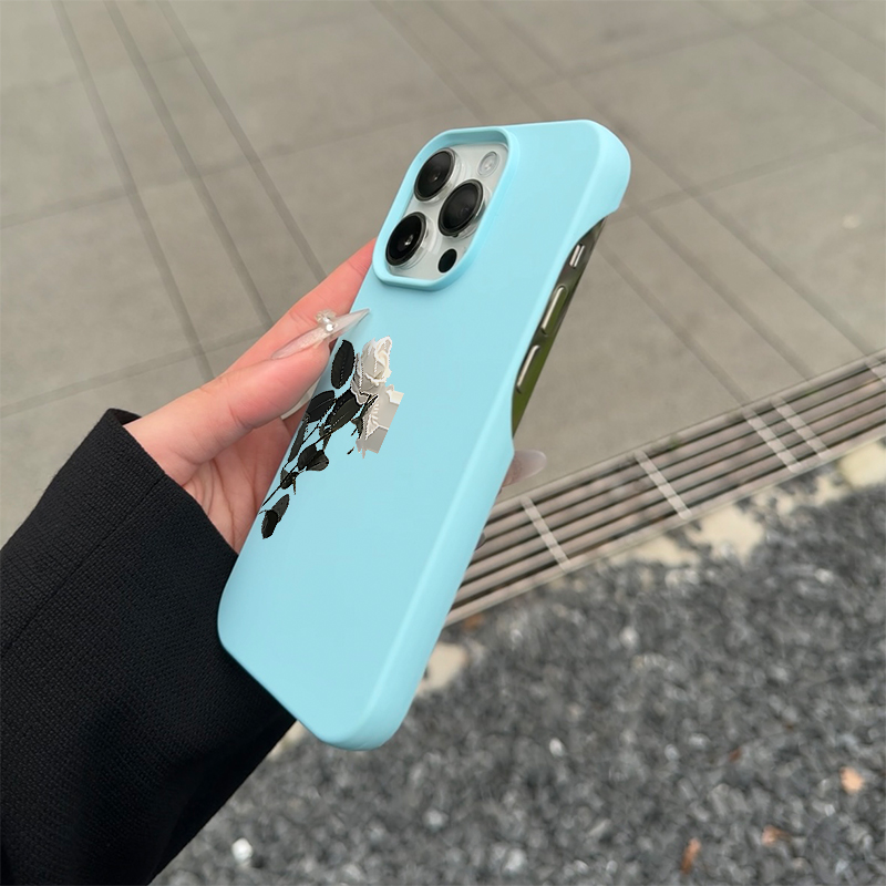 ins风高级感灰雾玫瑰适用iPhone15手机壳新款苹果16/12/13/14pro磨砂半包xs情侣防摔14plus男女款小众复古11