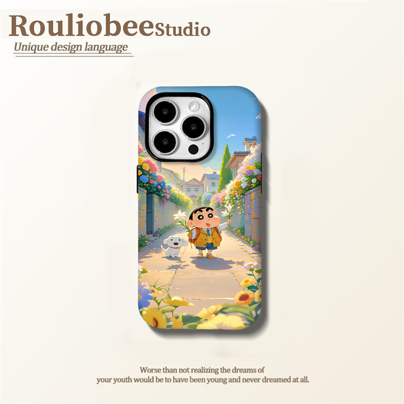 巷子拿花小新小白新款适用苹果16Pro手机壳Phone15max11小米14华为Mate70k60p50荣耀vivox200nova13reno12s17