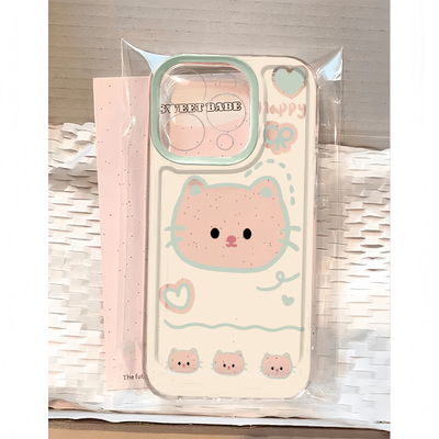 镂空爱心小猫适用iphone17promax手机壳苹果16/15/14新款13华为mate70创意vivos30小米17oppo红米K80荣耀400