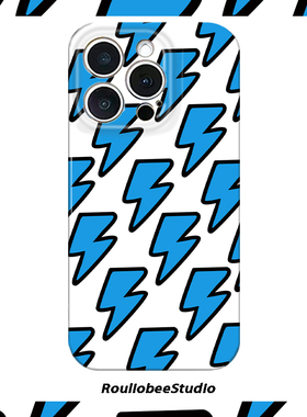 蓝色闪电适用苹果17promax手机壳iPhone16/15/14新款13菲林壳12华为P70荣耀400vivoS50小米17pro红米K80oppo