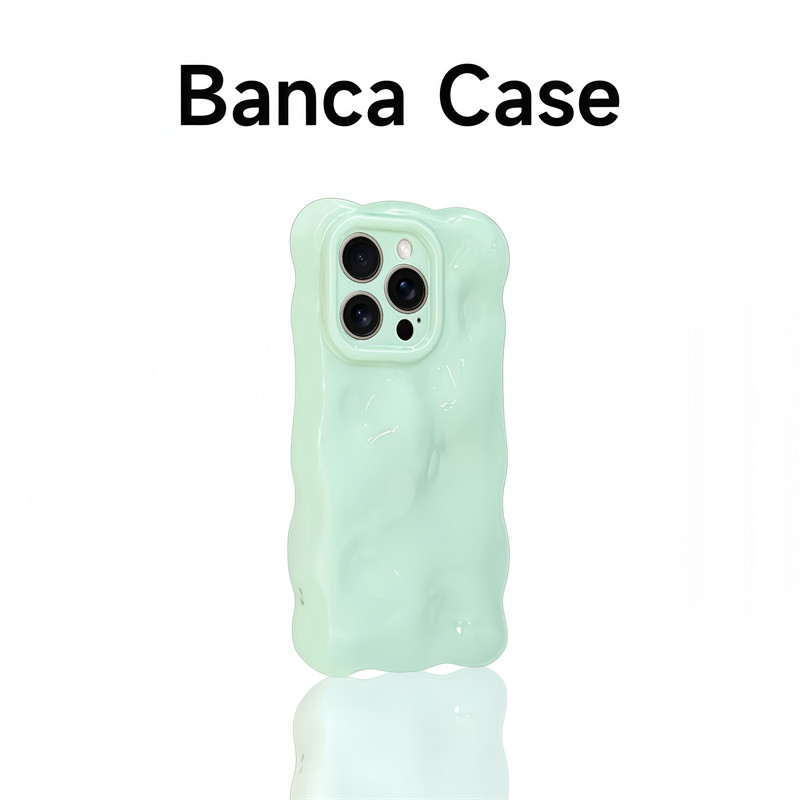 夏日清新奶绿色波浪云朵适用苹果16promax手机壳iphone13新款15pro女款14亲肤12简约高级感小众纯色全包软壳