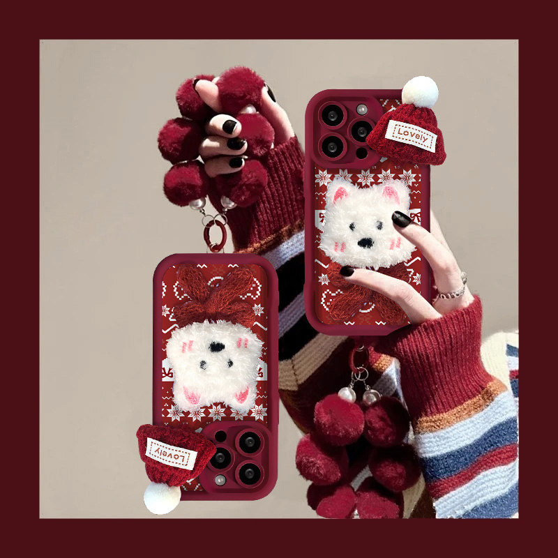 全机型硅胶软壳秋冬毛绒帽子小狗