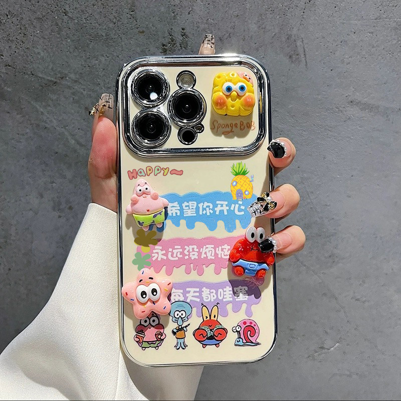 海绵宝宝适用华为pura70手机壳女款opporeno11软壳小米14硅胶vivos18pro全包荣耀100防摔苹果15保护套红米k60