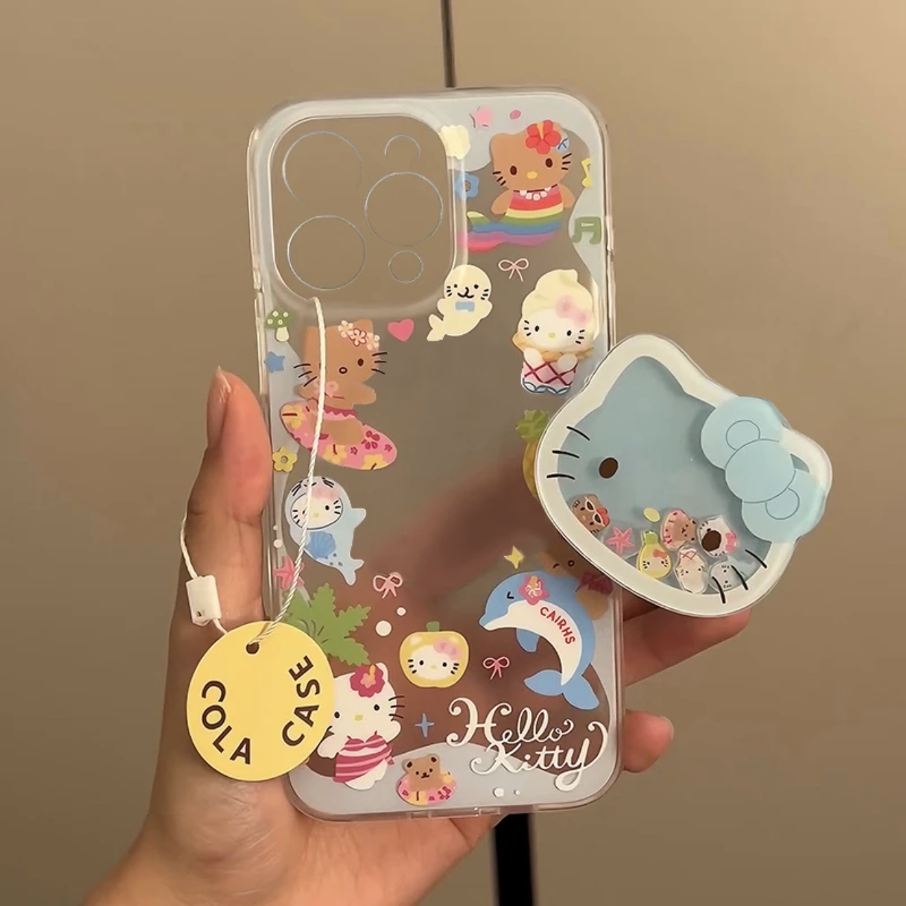 小红书可爱kitty猫摇摇乐支架适用苹果15promax手机壳iPhone16新款13闺蜜款12华为荣耀vivo小米14红米K70oppo