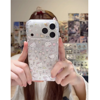 ins碎花猫咪适用iphone17promax手机壳苹果16/15/14新款13华为mate70卡通风vivos30小米17oppo红米K80荣耀400