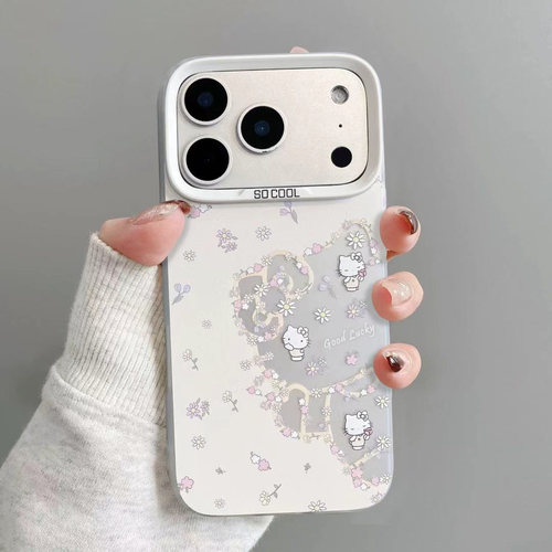 镂空碎花猫咪适用苹果17promax手机壳iPhone16/15新款14磨砂彩银13华为P70荣耀400vivoS30小米17红米k90oppo