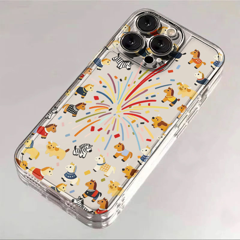 卡通烟花小马适用iphone17promax手机壳苹果16/15/14新款13华为mate70创意vivos30小米17oppo红米K80荣耀400