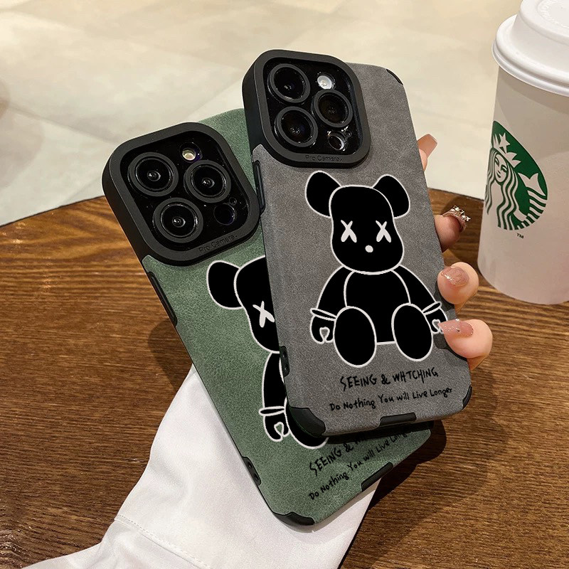 16潮牌暴力熊iPhone14Promax手机壳15耐脏保护套苹果14全包皮质13硅胶12镜头新款14Pro防摔14plus高级感11