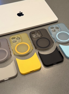 磨砂肤感拼接磁吸适用iphone16promax手机壳新款苹果17pro简约上下可拆卸14plus全包13p超薄ip12男女15PM硬壳