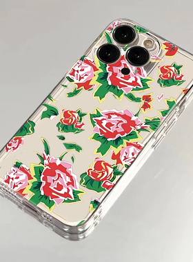 东北大花布适用于苹果15手机壳iPhone14promax红色华为p40vivoy52s12保护套oppo小米14红米k50/60女款13软壳