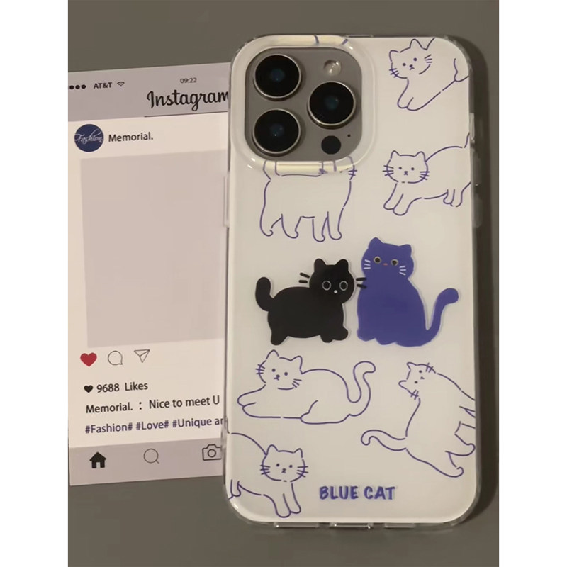 小众ins风线条小猫咪适用苹果17promax手机壳iPhone16新款15双层壳13华为P70荣耀400vivo小米14红米K80oppo,3C数码配件,手机保护套/壳,淘宝优惠券,粉丝福利购,淘宝优惠卷