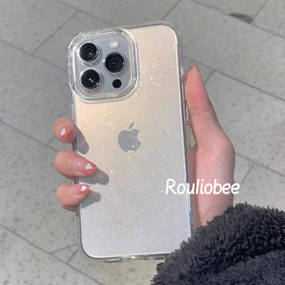 简约透明细闪适用苹果15promax手机壳新款iphone16全包防摔13高级感奢华12闪粉女神气质14软硅胶16pro保护套