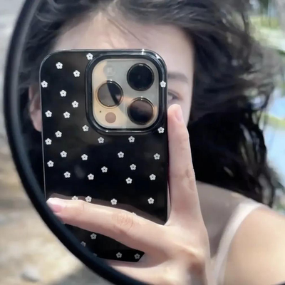 全机型硅胶软壳满屏白色小碎花