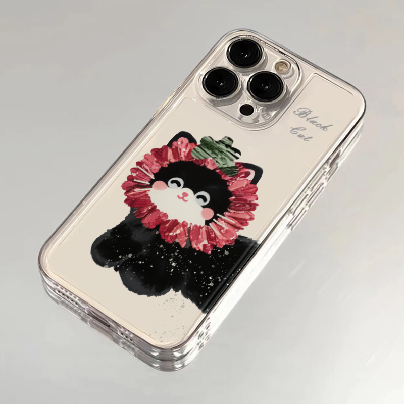 可爱小红帽猫咪适用苹果15手机壳12/11卡通vivox10透明红米note13防摔小米14华为pura70荣耀100软壳OPPO硅胶