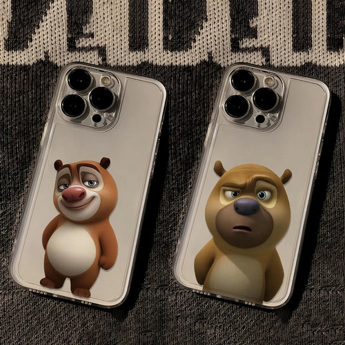 全机型搞怪熊大熊二透明硅胶软壳