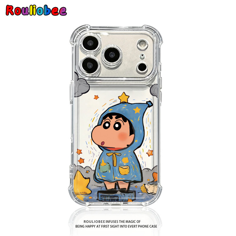 星星雨衣小新适用iphone17promax手机壳苹果16/15新款13华为mate70气囊防摔vivos30小米14oppo红米K80荣耀400