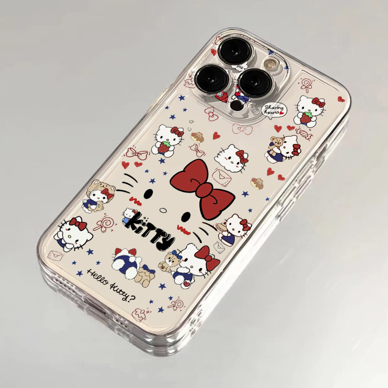 全机型硅胶软壳可爱蝴蝶结KT插画