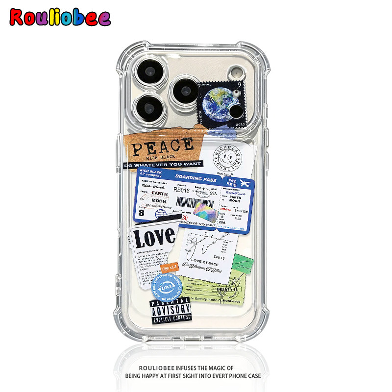 简约地球标签适用iphone17promax手机壳苹果16/15新款13华为mate70气囊防摔vivos30小米14oppo红米K80荣耀400