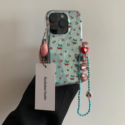 全机型硅胶ins小众薄荷绿樱桃