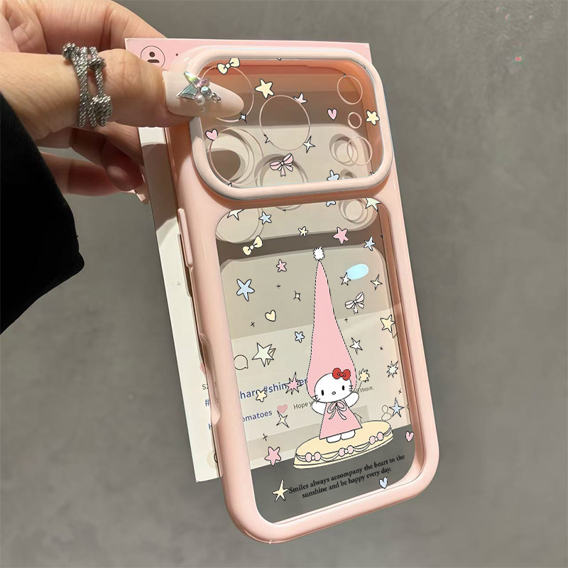 长帽猫咪星星马卡龙秒变17大视窗适用iPhone17pro苹果15手机壳16ProMax新款11透明12男女款13情侣14潮15plus