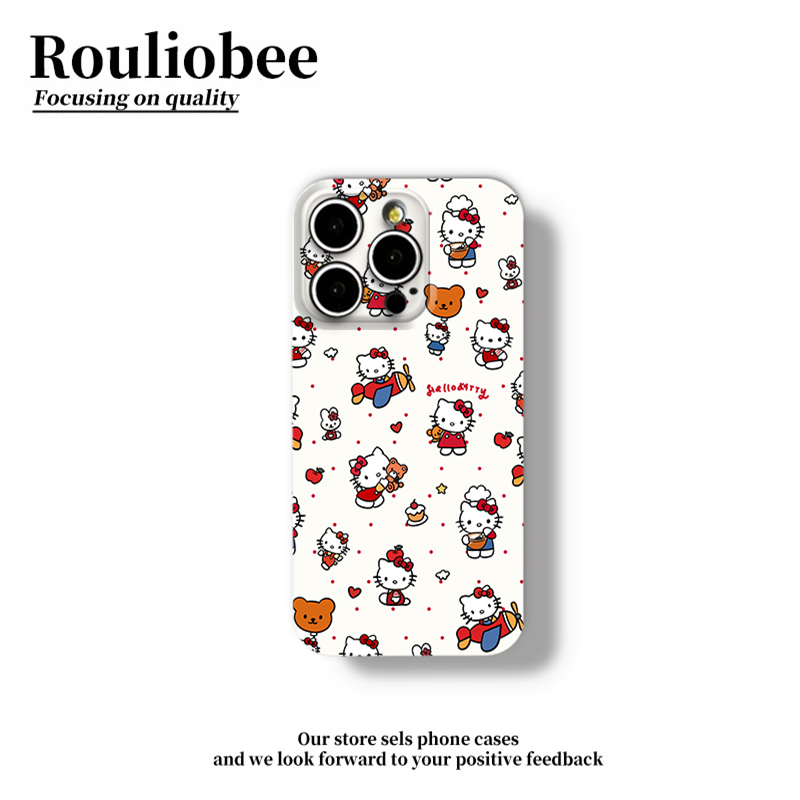 小熊气球苹果Kitty适用苹果16promax手机壳iPhone15/14华为pura80新款mate70菲林vivos30女Reno14硬小米15pro