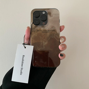 簡約冰川咖色暈染適用iphone15promax蘋果16手機殼14新款 13高級感12華為榮耀vivoiQOO小米紅米oppo防摔保護套