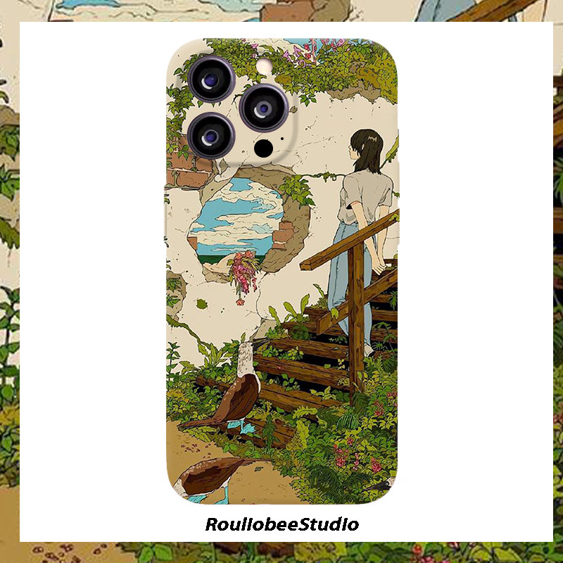 插画艺术适用苹果17菲林手机壳iPhone16Promax新款华为pura80小众OPPO全包reno14红米note15pro防摔vivos30