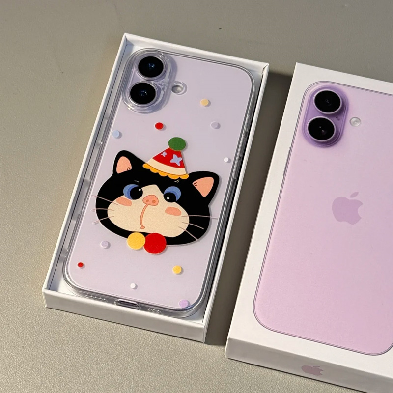 波点帽子猫咪适用iphone17promax手机壳苹果16/15/14新款13华为mate70创意vivos30小米17oppo红米K80荣耀400