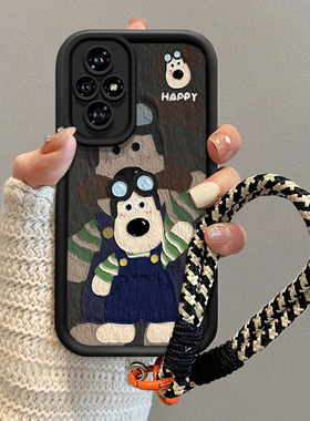 适用苹果16手机壳防摔创意苹果16pro硅胶新款可爱ip16卡通女挂绳iPhone16plus的保护套高级感全包招手背带狗