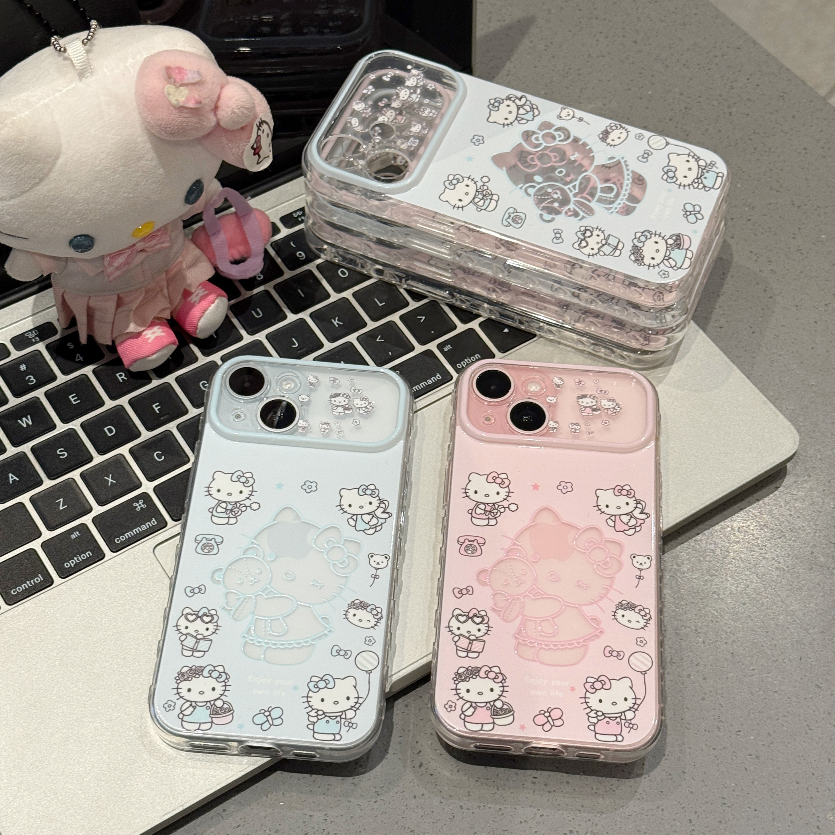 镂空粉蓝猫咪适用苹果17promax手机壳iPhone16新款15秒变17侧边爱心13华为P70荣耀400vivo小米14红米K80oppo