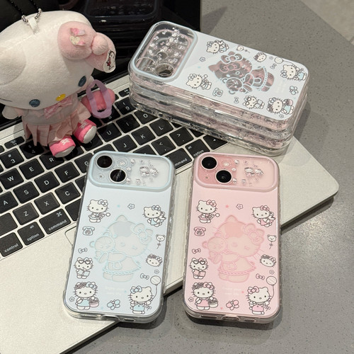 镂空粉蓝猫咪适用苹果17promax手机壳iPhone16新款15秒变17侧边爱心13华为P70荣耀400vivo小米14红米K80oppo