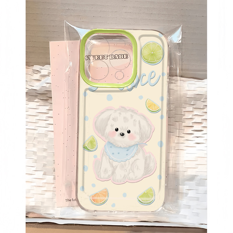 夏日柠檬小狗用iphone17promax手机壳苹果16/15/14新款13/12华为mate70创意vivos30小米17oppo红米K80荣耀500