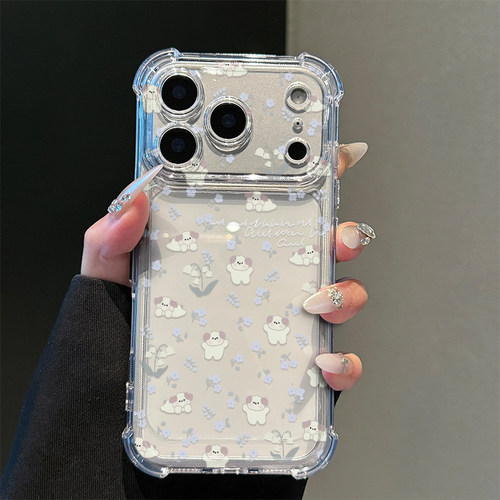清新碎花小狗适用iphone17promax手机壳苹果16/15新款13华为mate70气囊防摔vivos30小米14oppo红米K80荣耀400