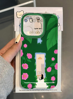 玫瑰花园猫咪适用iphone15promax手机壳苹果13/14/12保护套xr华为p70新款vivos18小米防摔oppo红米k60荣耀200