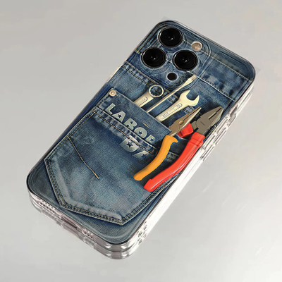 复古牛仔工具适用iphone17promax手机壳苹果16/15/13新款12华为mate70创意vivos30小米14oppo红米K80荣耀400