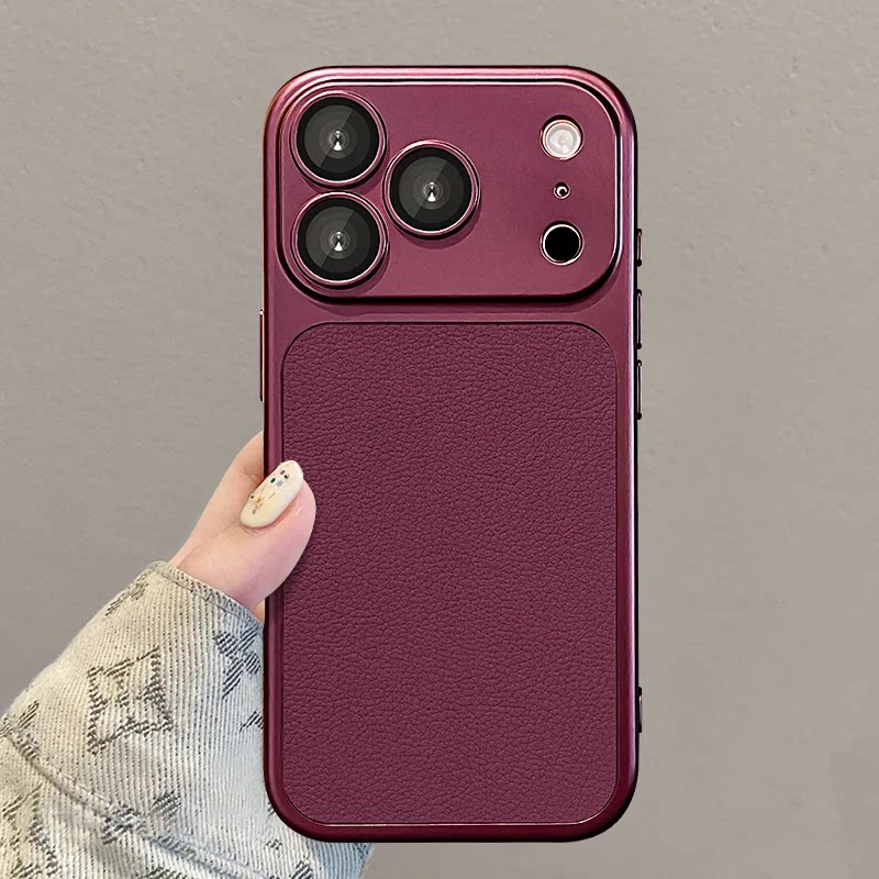 勃艮第红瞳眼皮纹手机壳适用iPhone18promax自带镜头膜适用小米17Pro适用华为Pura90高级感适用vivos60全包壳