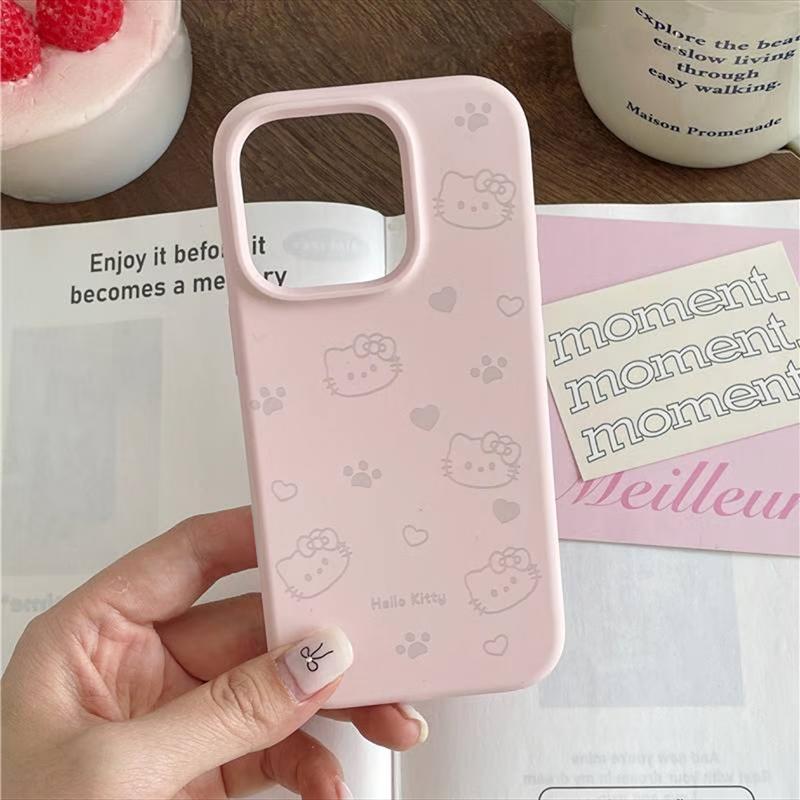 小红书ins风新款iPhone16pro手机壳卡通爱心爪子KT猫苹果16液态硅胶防摔套适用15promax高级感14可爱13软糯12