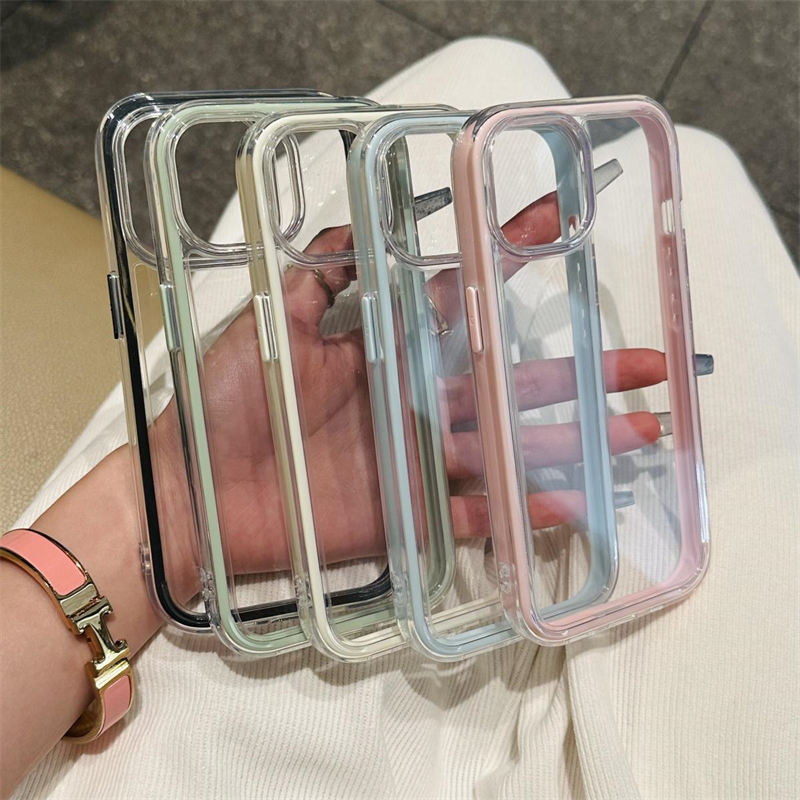 ins高颜值透色炫彩三合一适用苹果16promax手机壳iPhone15promax新款14plus亚克力13pro男女款12高级感透明11