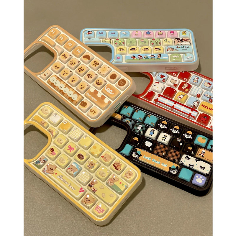 可爱创意立体键盘壳适用苹果16手机壳iPhone16promax新款15Pro全包15苹果14防摔套14Pro苹果13情侣款保护套