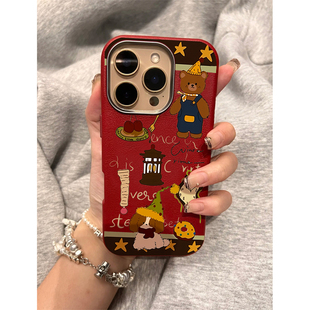 可爱卡通小熊蛋糕jellycat适用苹果16Promax手机壳情侣iphone15pro新款14小众女14Promax硅胶13网红16pro全包