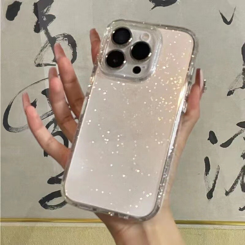 苹果硅胶软壳ins小红书同款闪粉