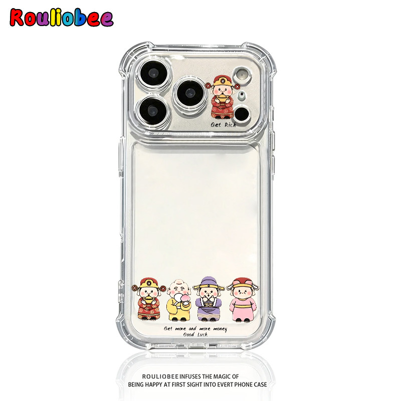 可爱财神爷适用iphone17promax手机壳苹果16/15新款13华为mate70气囊防摔vivos30小米14oppo红米K80荣耀400软