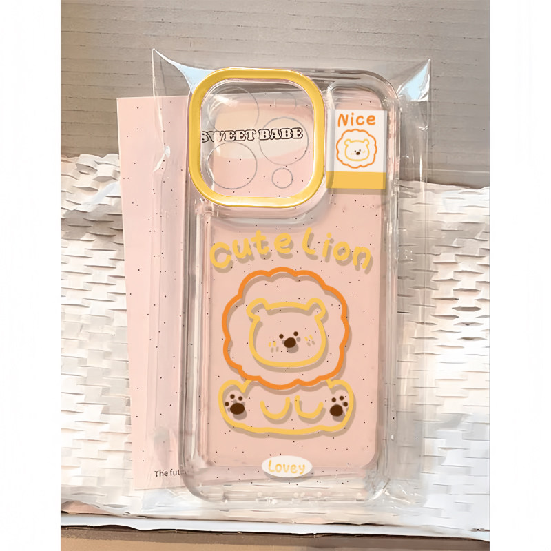 全机型硅胶软壳可爱卡通线条狮子