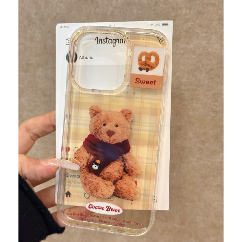 苹果硅胶软壳半透可爱巴塞罗那熊